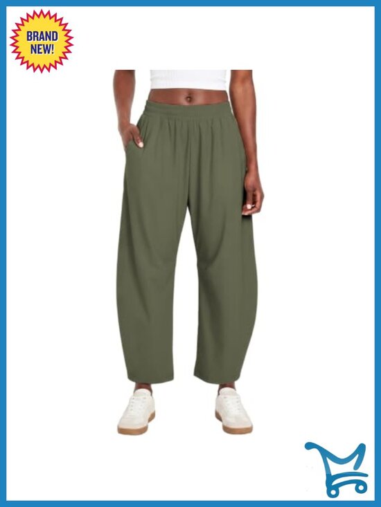 Pants - Barrel Pants Women Baggy Wide Leg Elastic Waisted Sweatpants Lounge Trousers